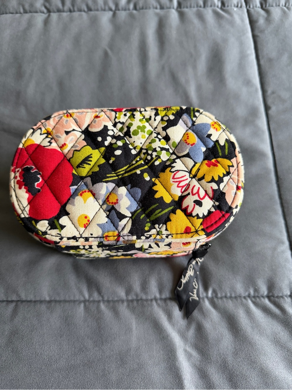 Vera Bradley Floral Travel Jewelry Case in Black, Red, Yellow, Green - Picture 3 of 4